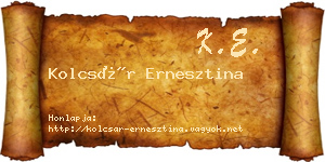 Kolcsár Ernesztina névjegykártya