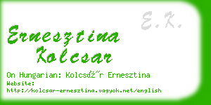 ernesztina kolcsar business card